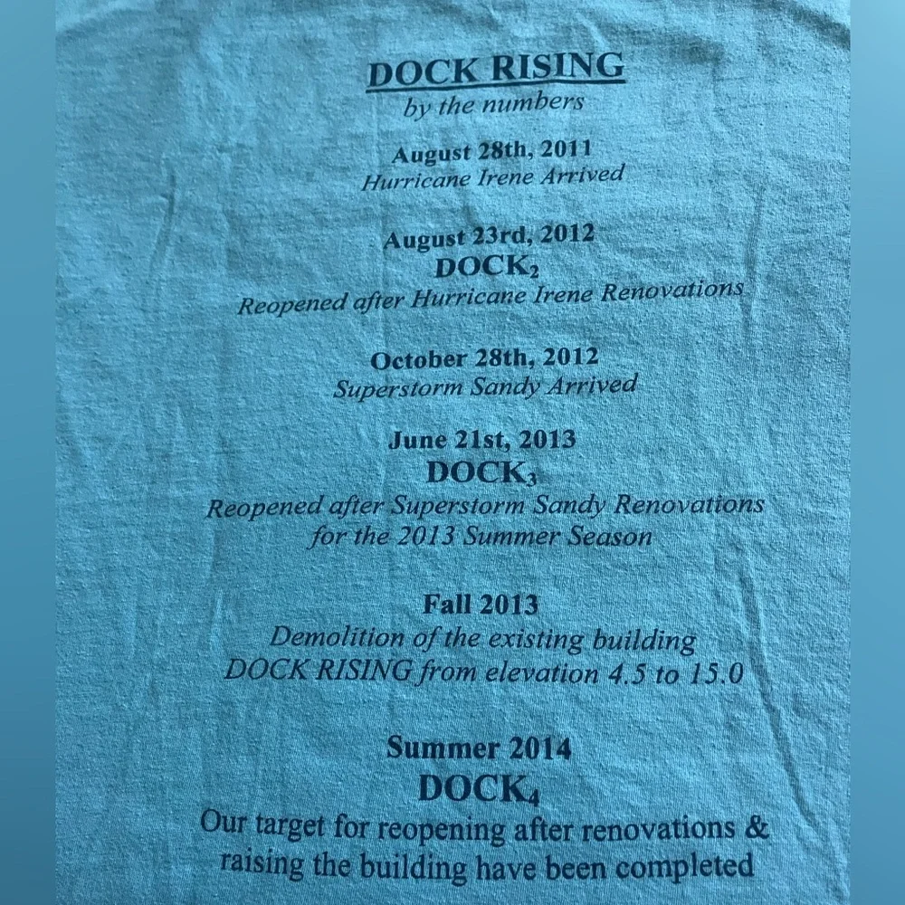 Dock & Dine Old Saybrook CT 2014 T-Shirt Size Medium Never Worn Collectible - Picture 2 of 4